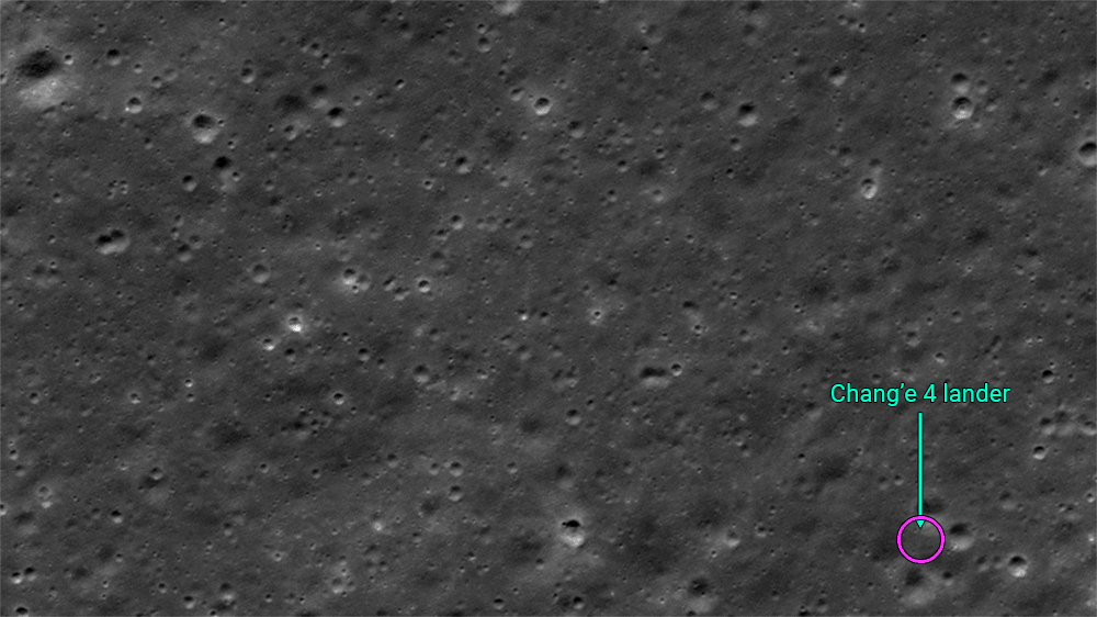 Thirty-one LROC NAC images of the Chang'e 4 landing site and Yutu 3 rover traverse ordered by capture date and animated to create a traverse timelapse.