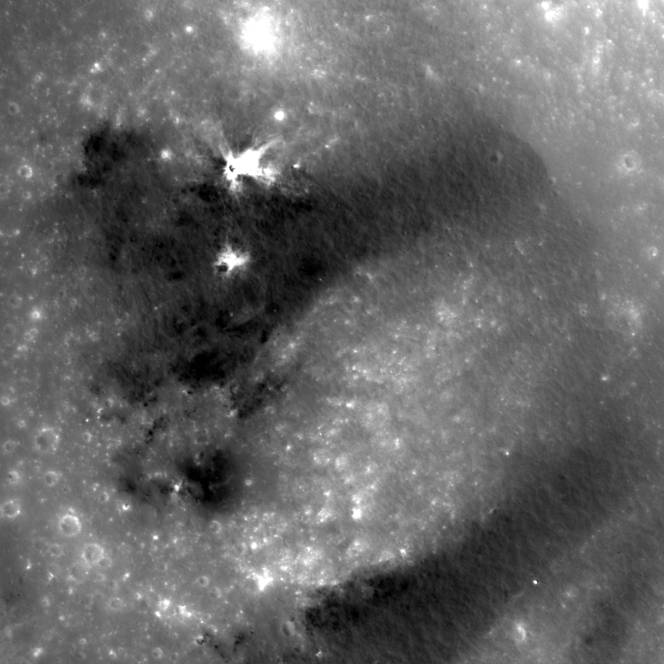 LROC NAC image with low reflectance streaks