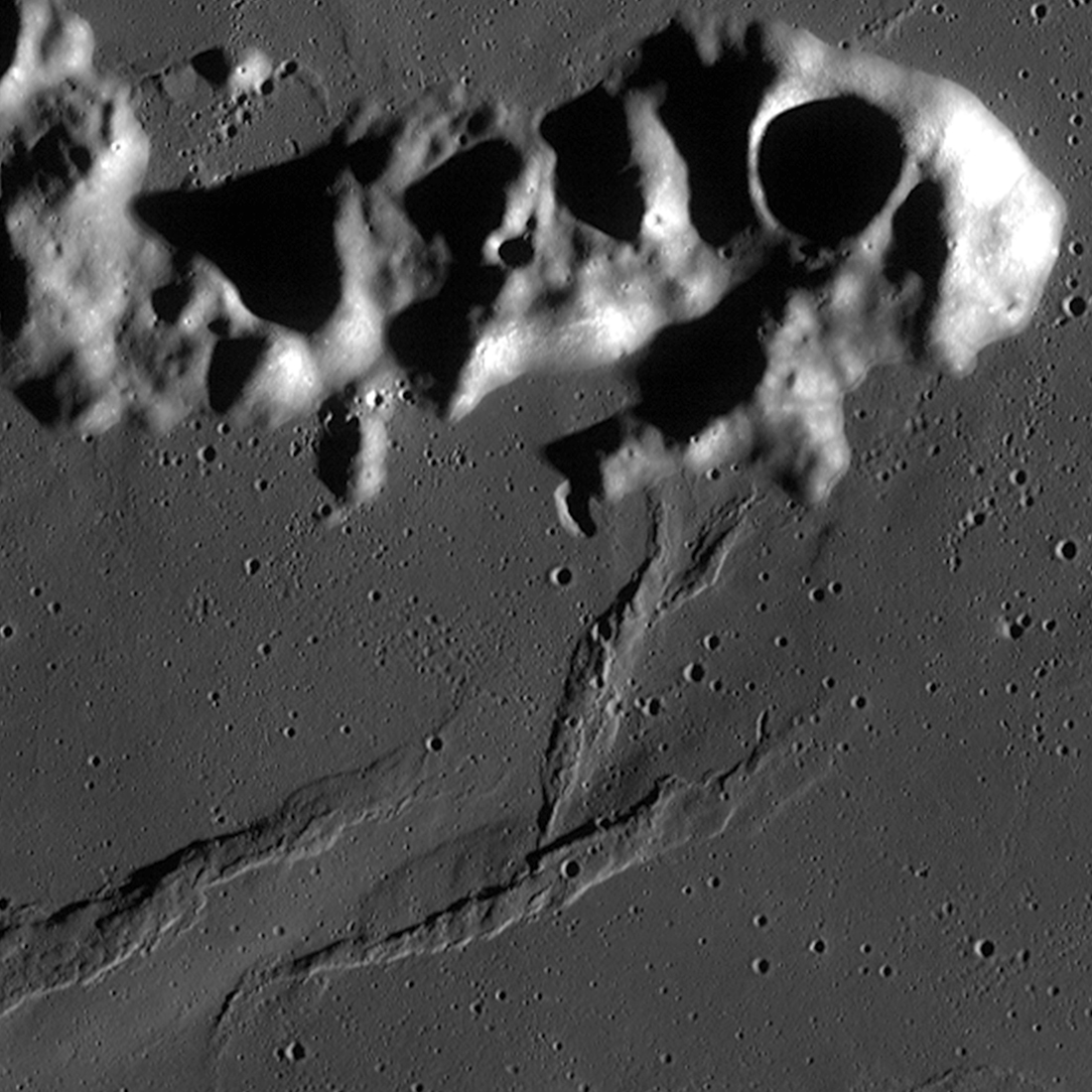Context view of Montes Recti and wrinkle ridges from the LROC WAC