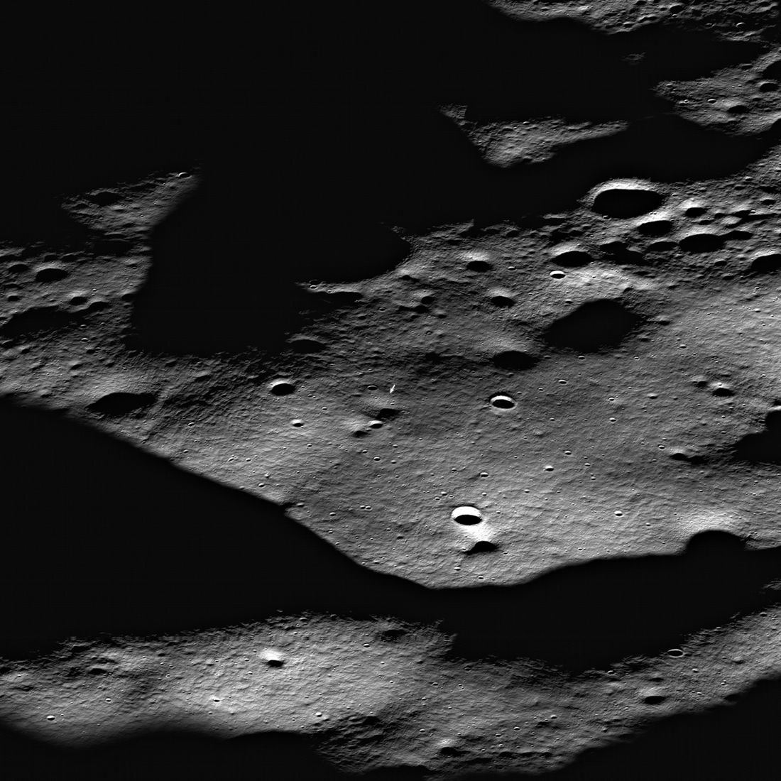 Oblique view of IM-2 Athena on the surface