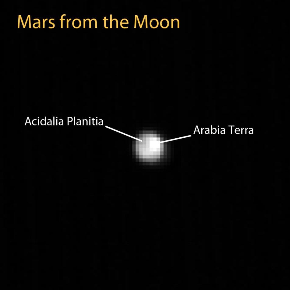 Two Faces of Mars (from the Moon)