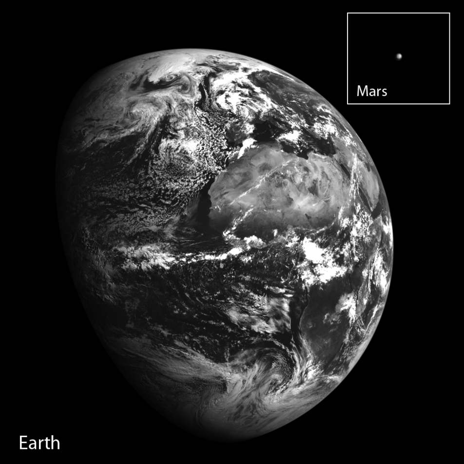 Two-Planet Perspective from Lunar Orbit