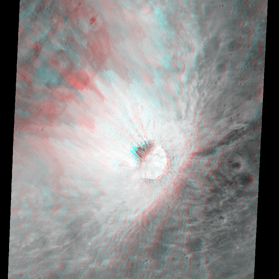 LROC NAC Anaglyph: Perched Crater