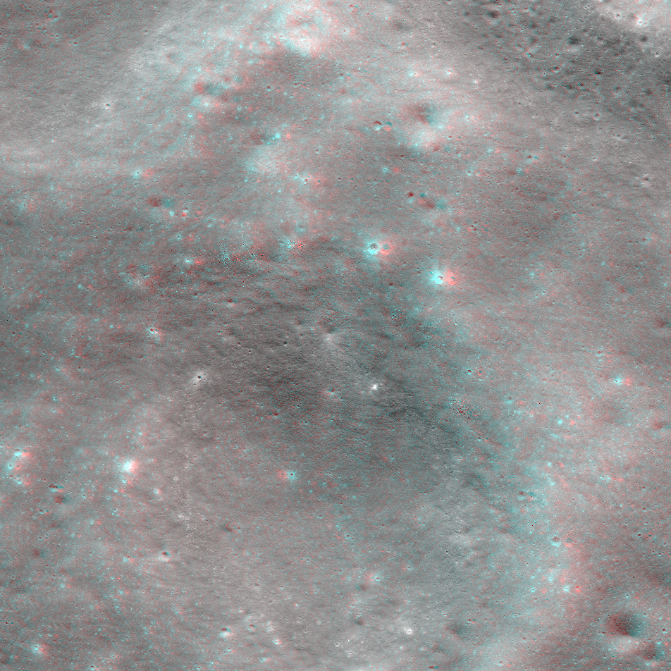 NAC Anaglyph: Degraded Crater in Fraunhofer