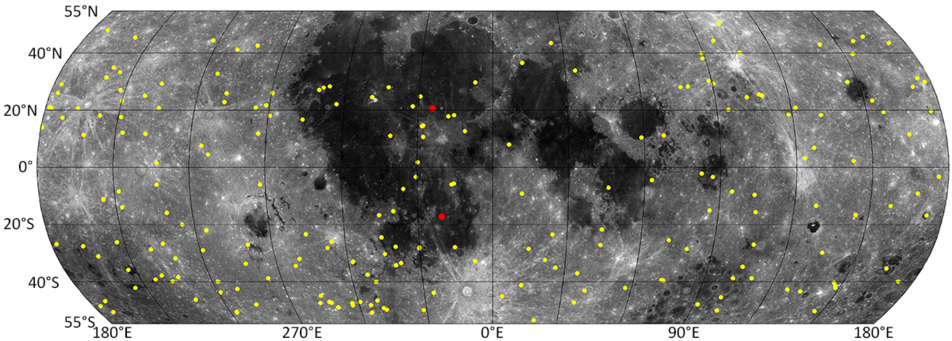 Location map, new craters