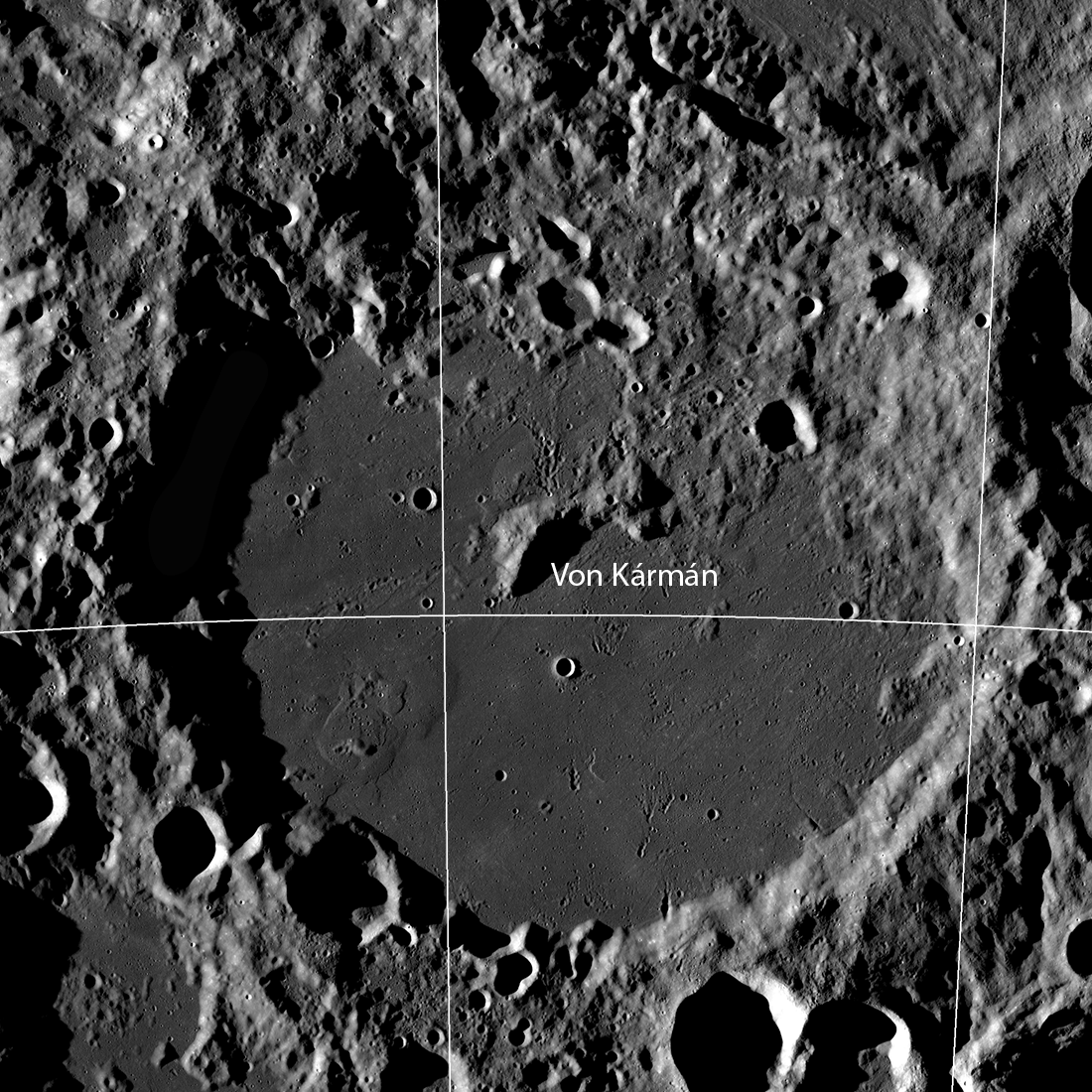 LROC WAC mosaic of Von Karman crater