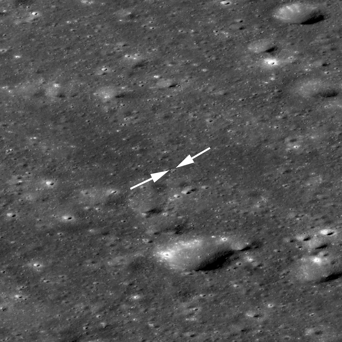 Chang'e 4 lander and rover seen obliquely