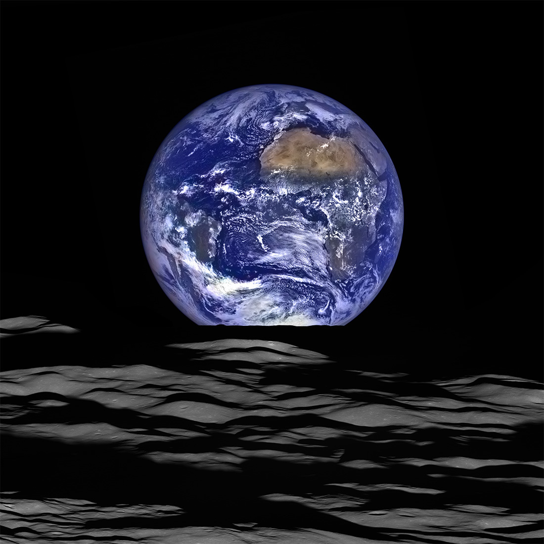 Earth over lunar limb