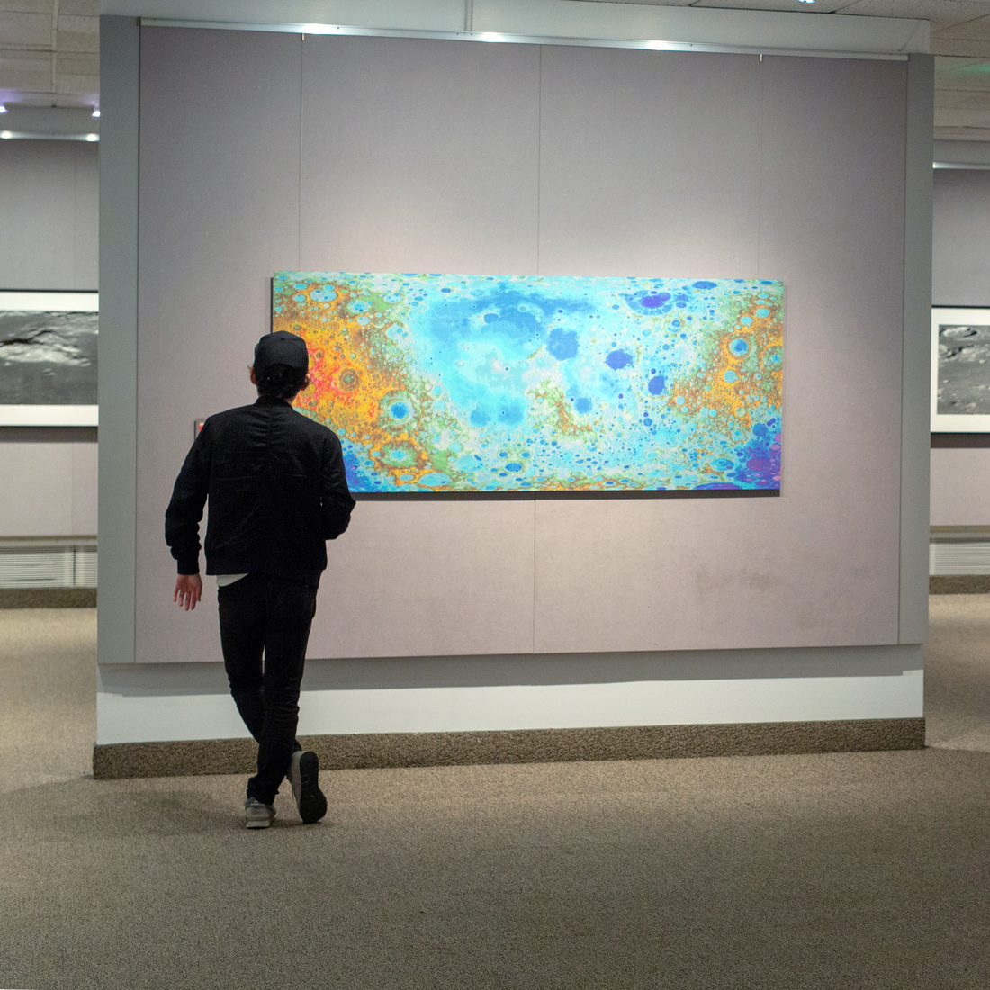 View inside the New Moon Rises exhibit at the Smithsonian National Air and Space Museum in D.C.