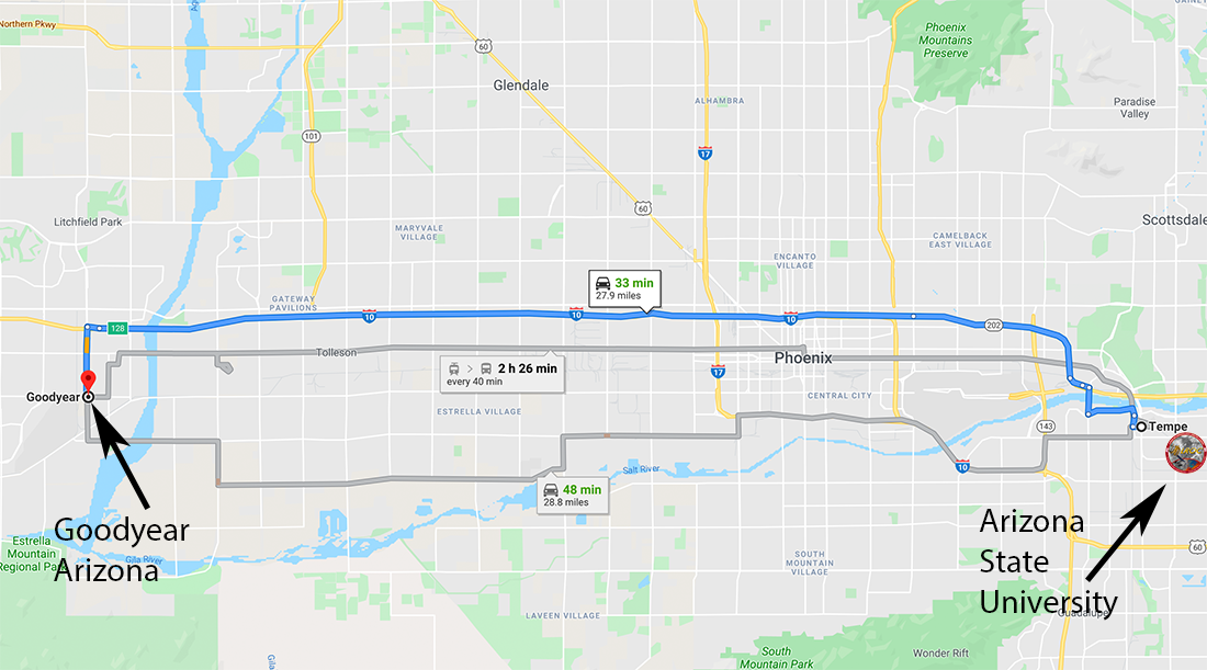 A Crater 30 miles across could take you from Tempe to Goodyear, AZ 