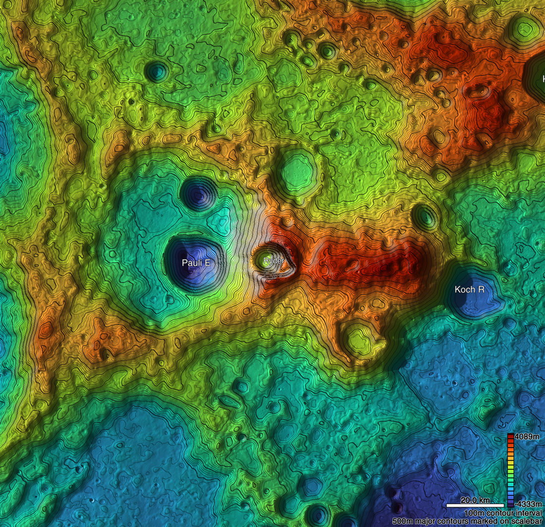 Ryder Crater Context Map 