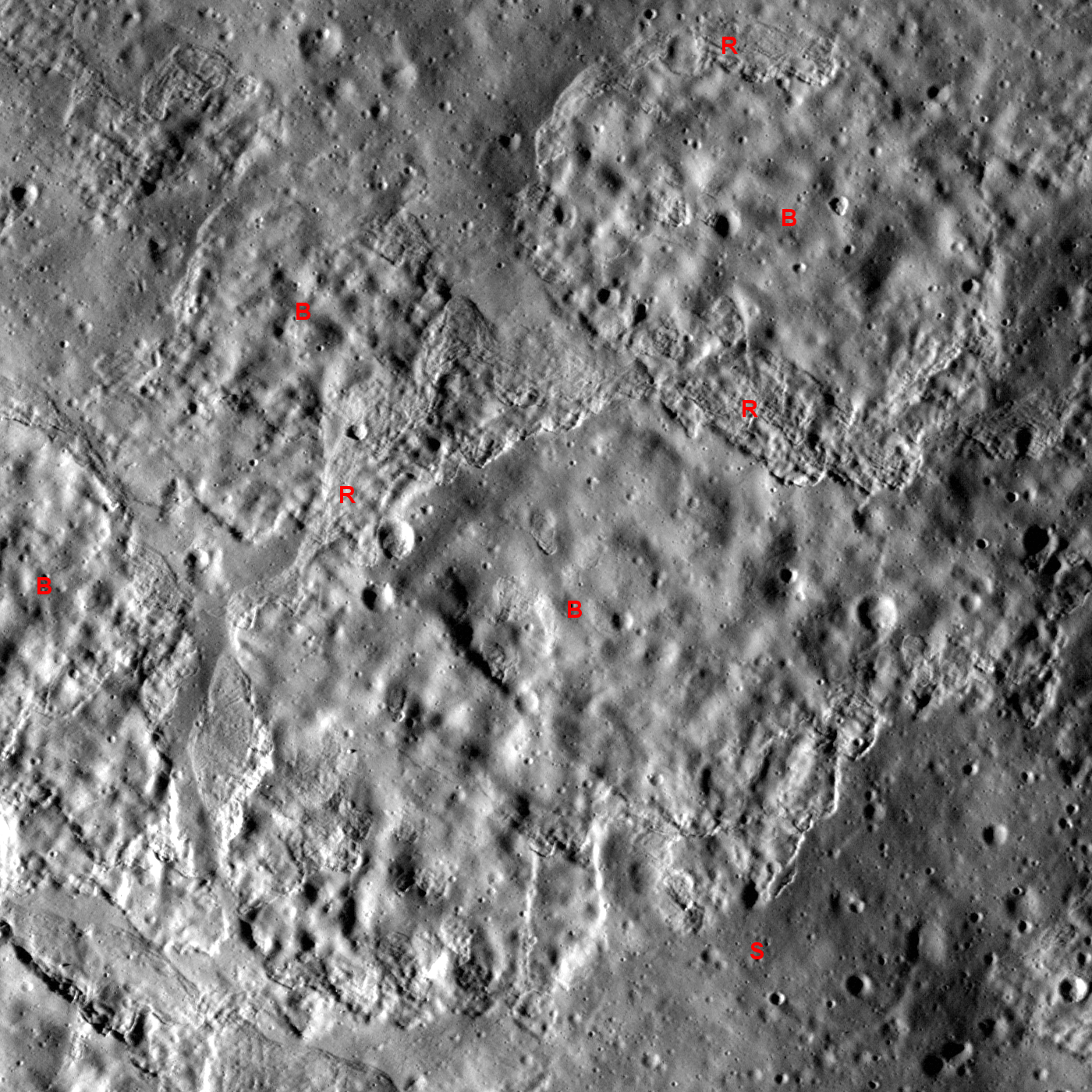 Slope failure near Aratus crater