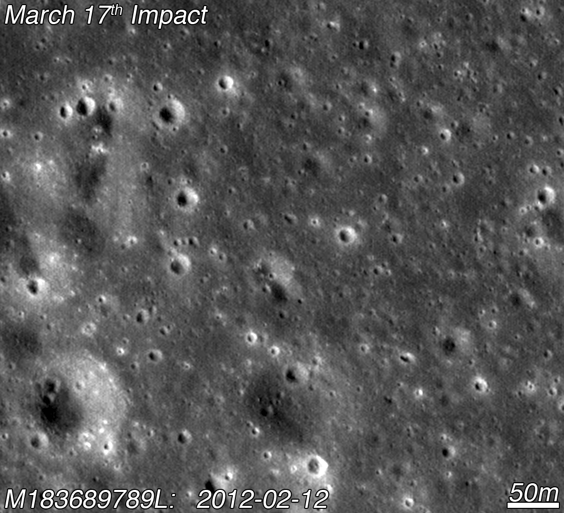 Nieuwe krater op de Maan