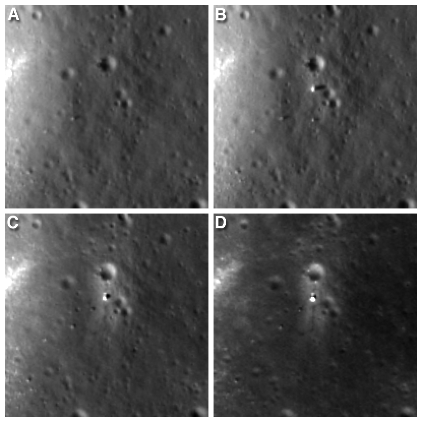 Four views Chang'e 3 landing site