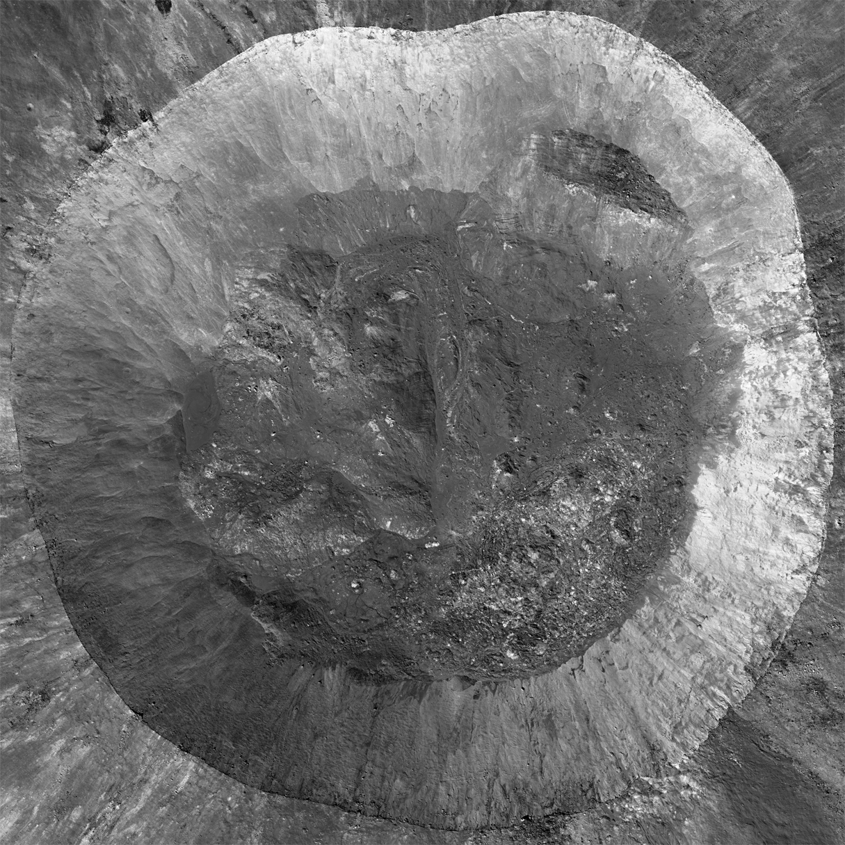 LROC Giordano Bruno crater mosaic