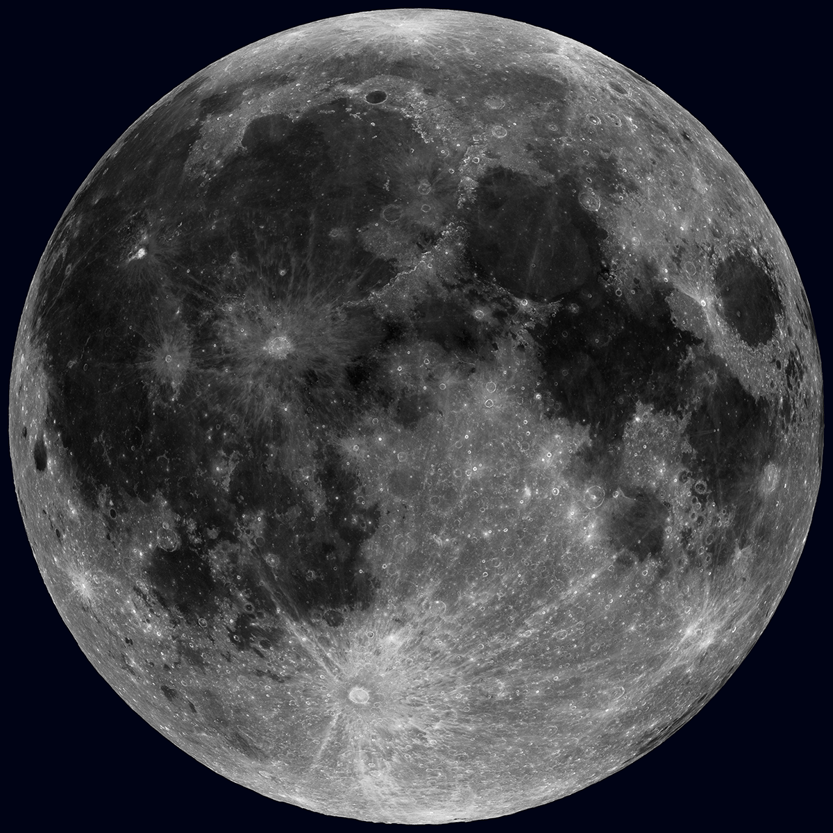 Full Moon: Amazingly detailed hi-res image of the Moon.