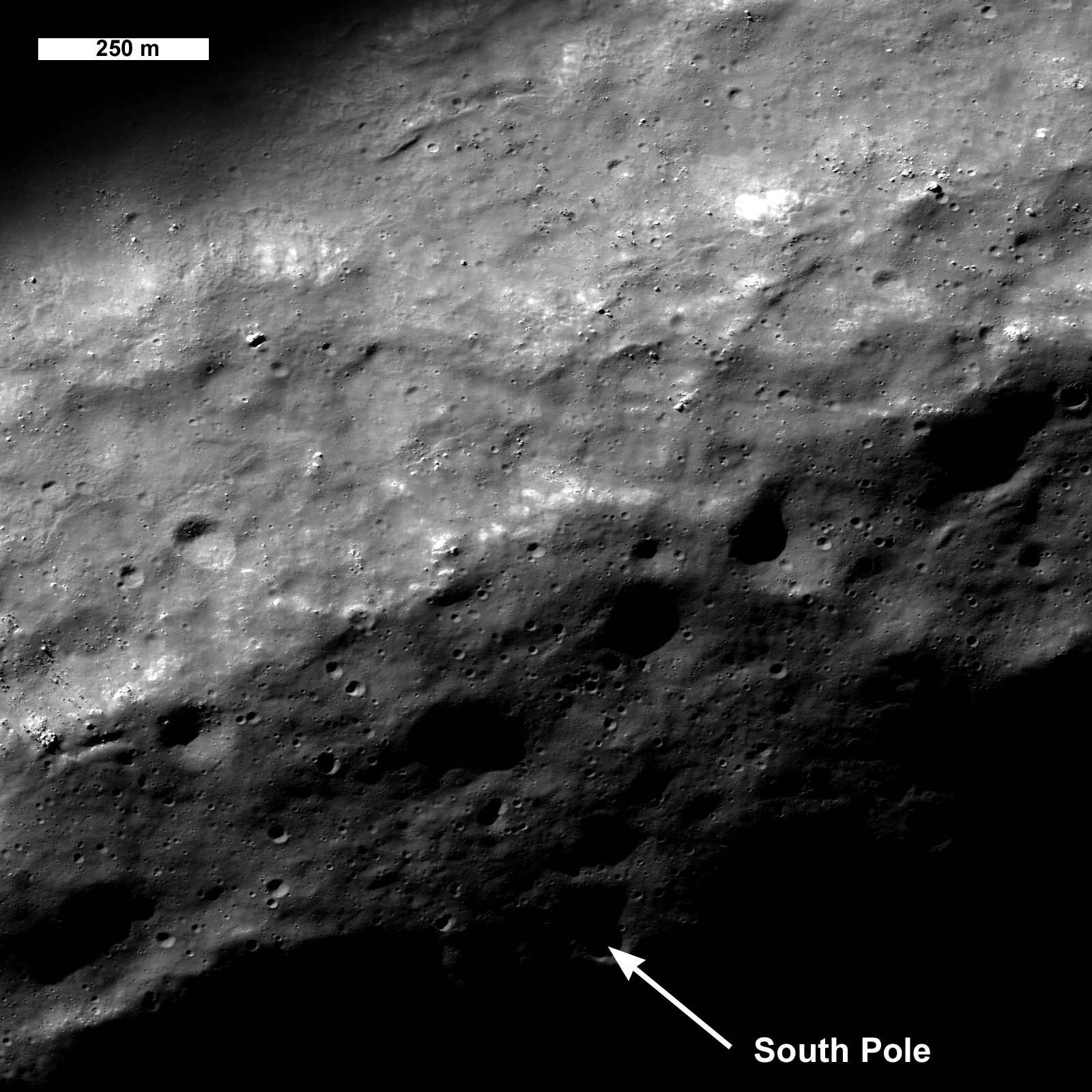 Lunar South Pole - Out of the Shadows