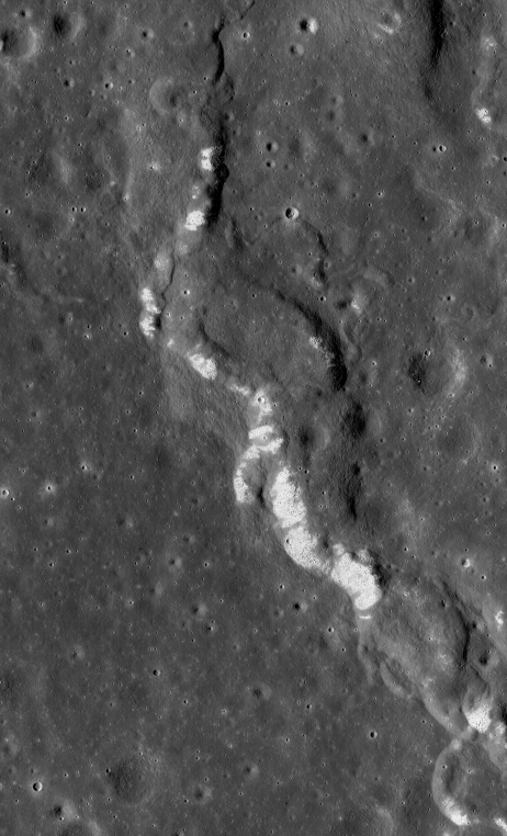 Image of Wrinkle Ridges with Boulders Tell A Story of Recent Activity