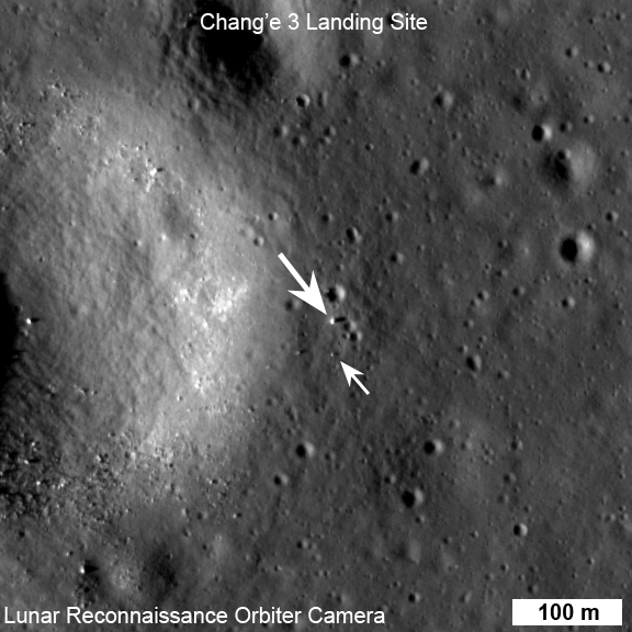 Chang'e 3 Lander and Rover From Above
